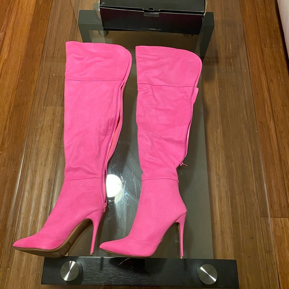 fashion nova pink boots